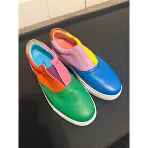 Charlotte Stone Shoes Arianne In Multicolor Mismatch Slip Ons Women's Sz 12